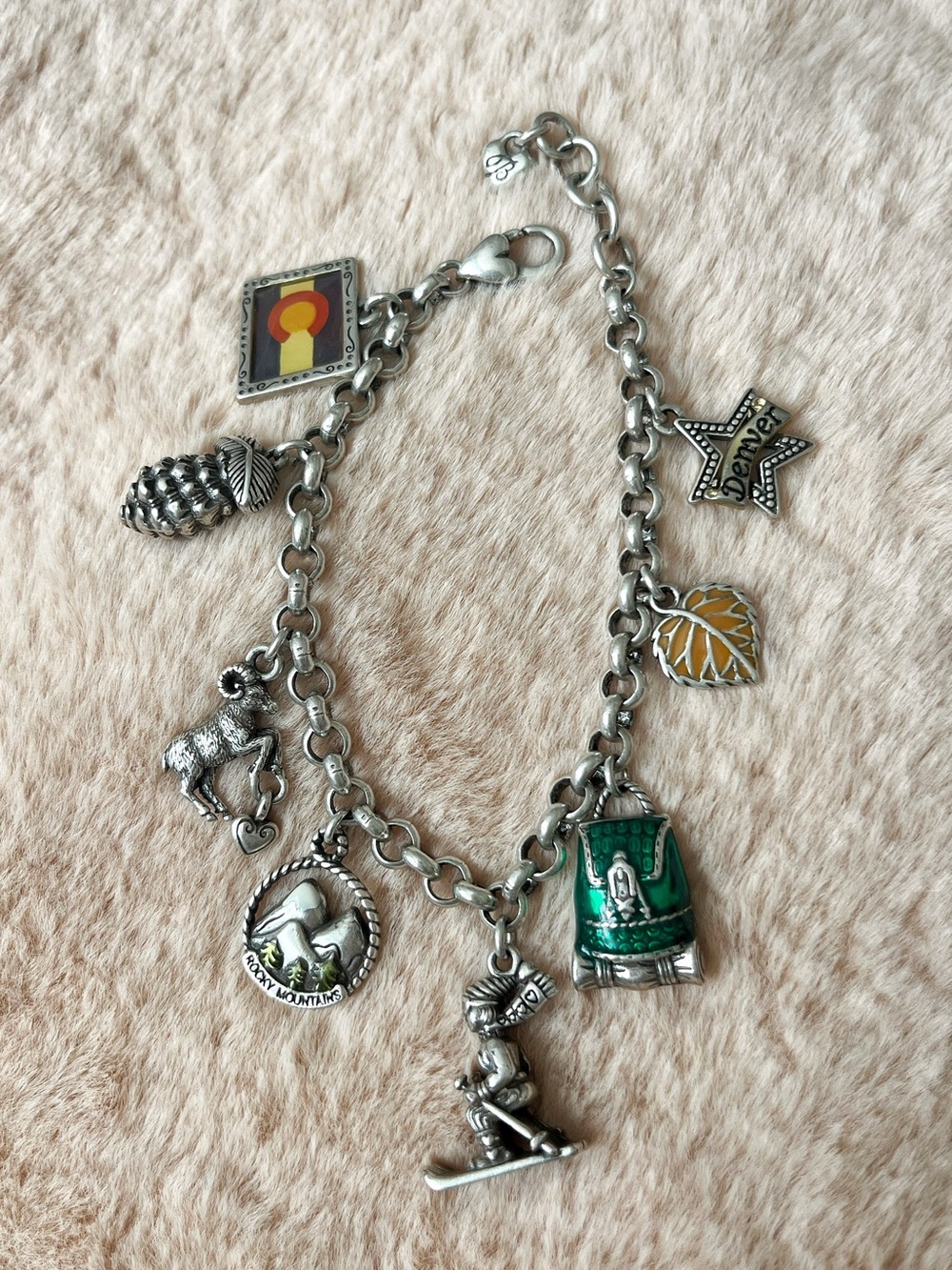 Vintage Brighton Colorado charm bracelet